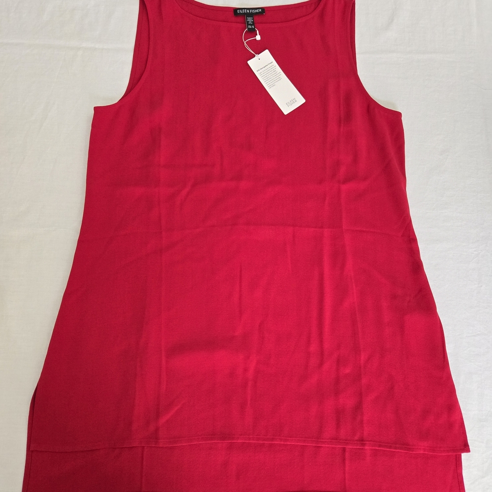 Eileen Fisher Bold Red Sleeveless Tunic